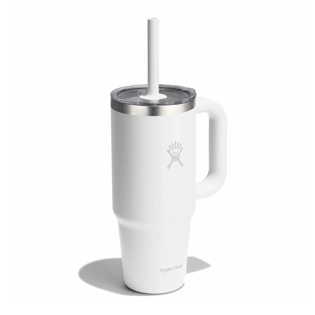 HYDRO FLASK - 24 OZ TRAVEL TUMBLER CLEAR LID-WHITE