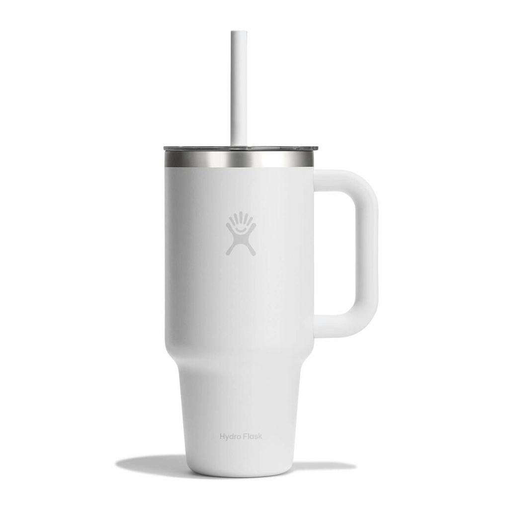HYDRO FLASK - 32 OZ TRAVEL TUMBLER CLEAR LID-WHITE