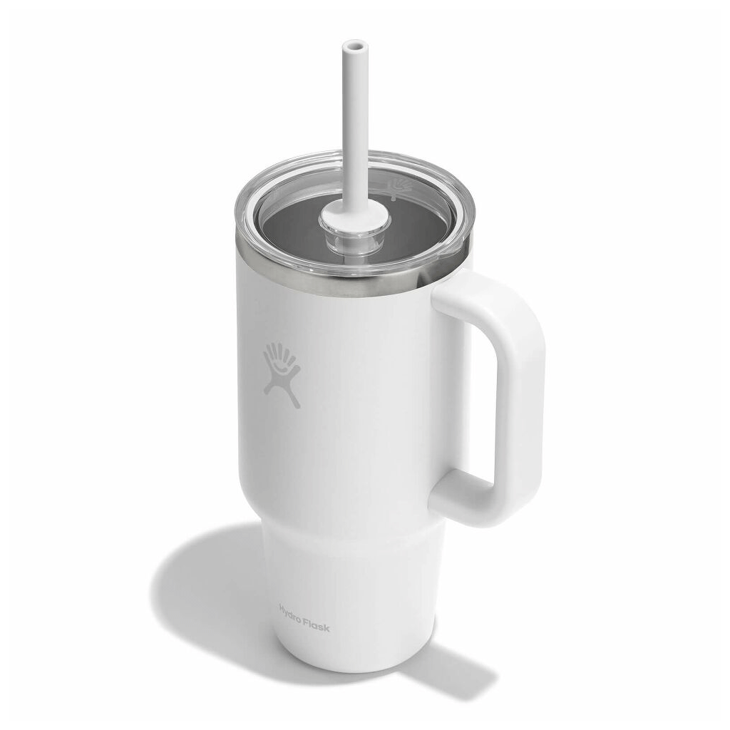 HYDRO FLASK - 32 OZ TRAVEL TUMBLER CLEAR LID-WHITE