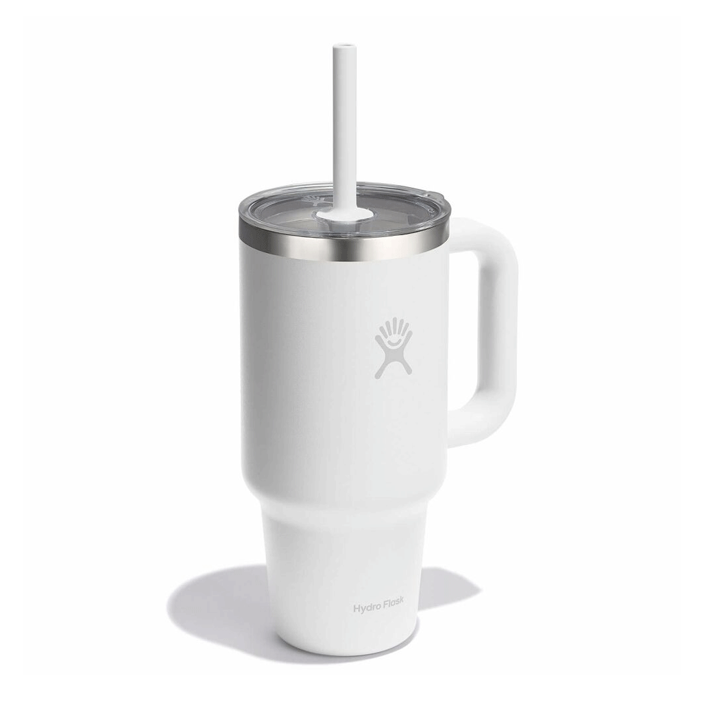 HYDRO FLASK - 32 OZ TRAVEL TUMBLER CLEAR LID-WHITE