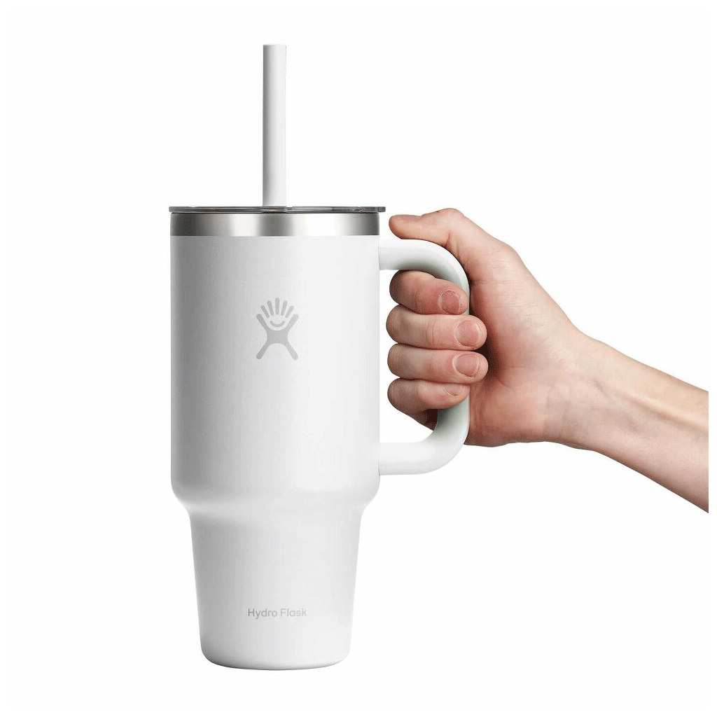 HYDRO FLASK - 32 OZ TRAVEL TUMBLER CLEAR LID-WHITE